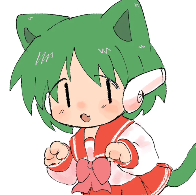 デフォルメ絵の手、丸に線を2つ引いただけのねこちゃんみたいな簡単な手もちっこい指がある手も両方可愛くて好き(でも描くのは圧倒的に左が多い、楽だからw)あと指描く時は必ず4本にしてる、5本よりそっちの方が可愛いからね 
