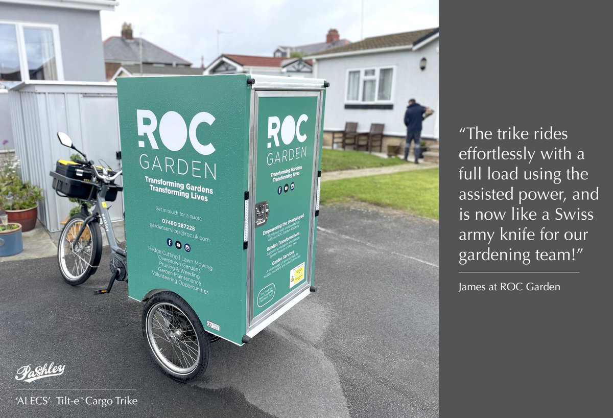 pashleycycles's tweet photo. ROC Garden is a charity aiming to bring about community transformation in Blackpool. Their #Pashley #ALECS #ecargotrike has been kitted out with all their gardening equipment - including a lawn mower!
https://t.co/fT9EznjgRs
@ROCgarden #ecargo #tiltingtrike #urbandelivery https://t.co/4hixcKA17i