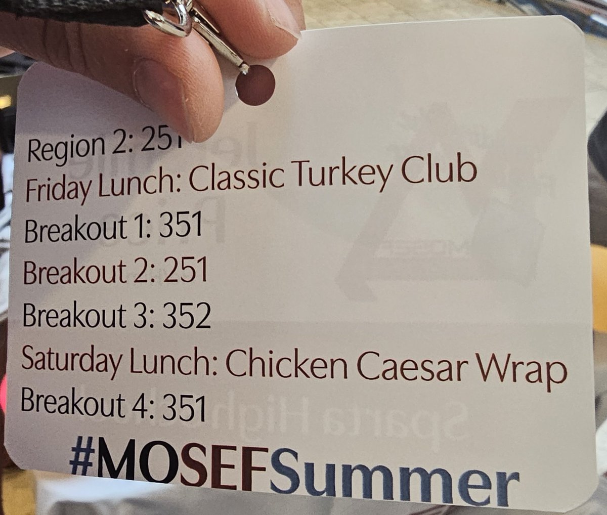 One of the best small details of the <a href="/moseforg/">Missouri Scholastic Esports Federation</a> conference.
Sometimes I forget what session I registered for... It's nice to have the reminder!