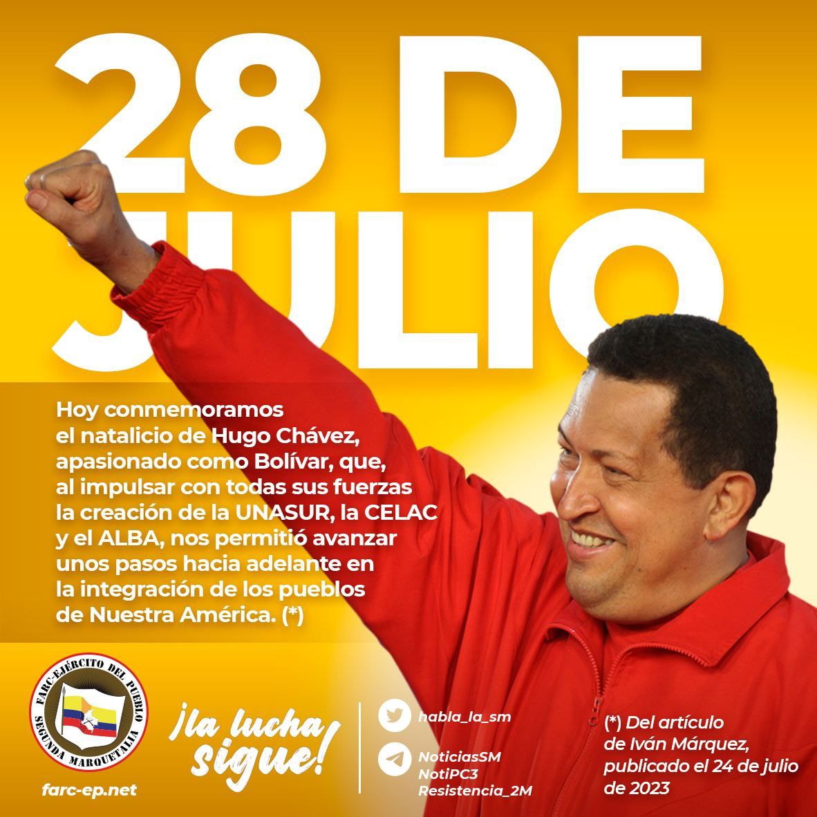 ¡Feliz Cumpleaños Comandante!
#ChavezPorSiempre
#ChavezVive