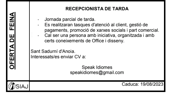 FundacioInform's tweet photo. 🚨Ens arriben diferents ofertes de #TREBALL relacionades amb el món de l'ADMINISTRACIÓ i la GESTIÓ. La majoria són a la zona #Penedès i #Garraf

Si hi esteu interessats/des, no dubteu amb contactar amb les empreses! 

#josocsefed #programasefed https://t.co/fKZzSP8XHW