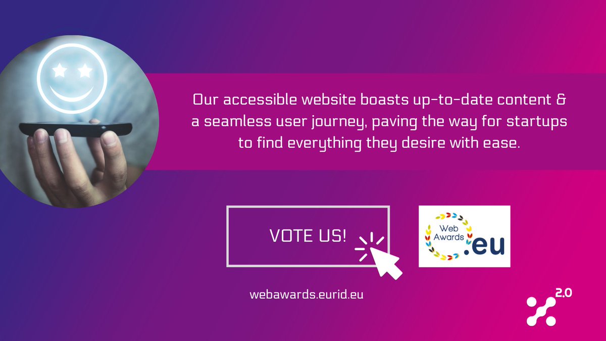 ⏳ Time is ticking! Just 2 weeks left to vote for @X2_0_EU in the .eu Web Awards! We are almost there! Do you like our design, content, and mission? Support us; it will only take you 10 seconds! 

Vote! 🗳️👉bit.ly/42KDz5n     

#2023euWA #euWebAwards #doteu @EUregistry