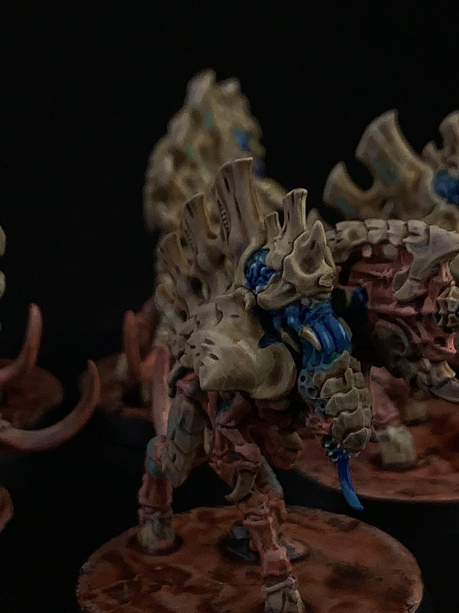 BionicSoup's tweet image. Barbgaunts done. Only screamer-killer and neurotyrant left from the leviathan box, but don’t think I’ll get them done by end of month. Happy with the progress though! #warhammer40k #warhammercommunity #warhammer #tyranids