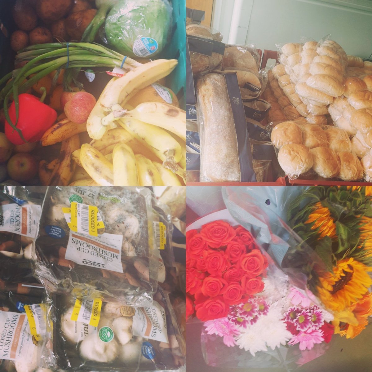We will be open again today between 2.30pm and 4pm. We have lots of bread (rolls, loaves,  and sliced) lots of mushrooms,  some  other vegetables and fruit, and some lovely flowers, thanks to donations from Aldi, Sainsbury's,  and a lovely local parent!
Drop by if you'd like any.