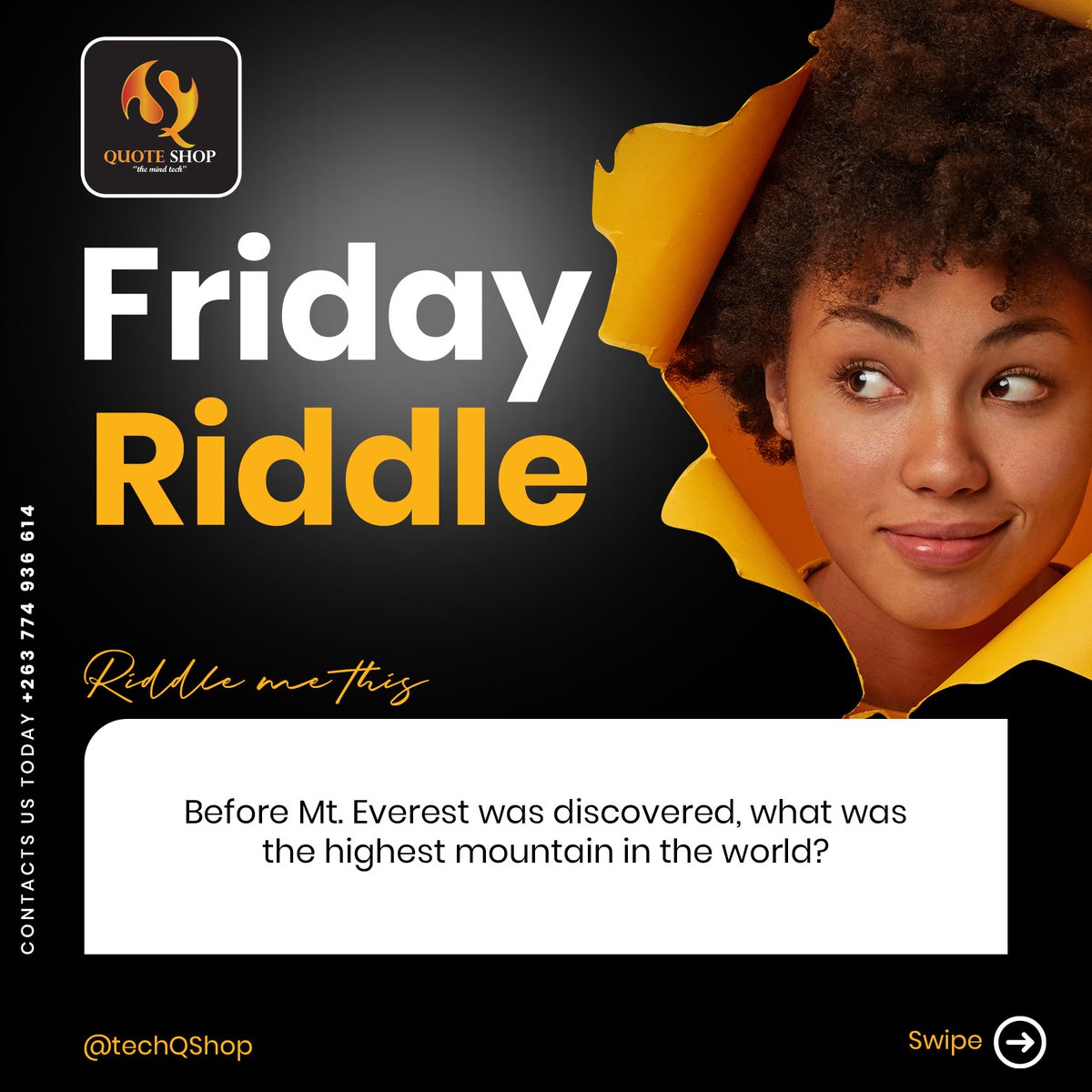 techQShop's tweet photo. Riddle me this
#FridayFeeling https://t.co/DvvGxEoRlh