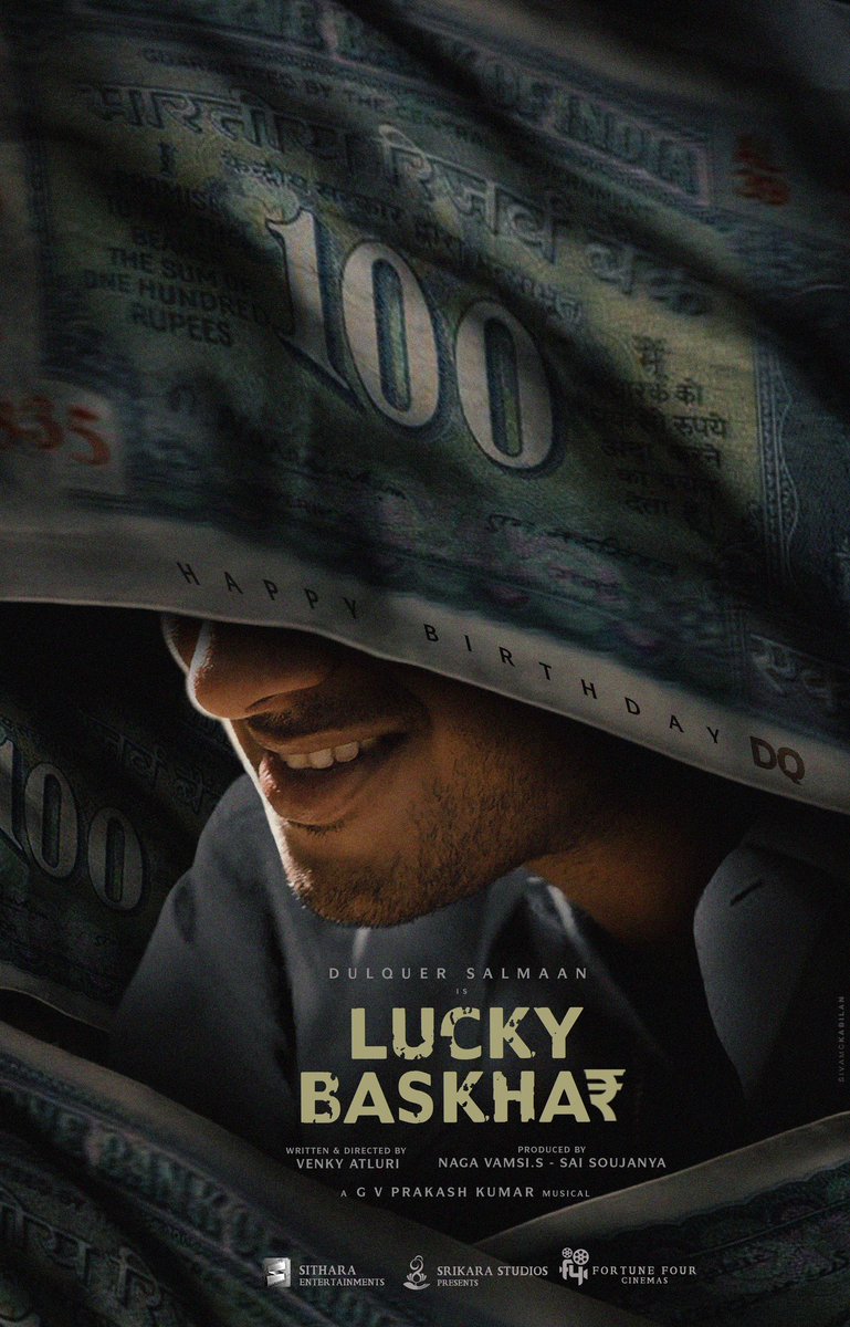 gvprakash's tweet photo. Presenting u  #LuckyBaskhar - happy to join hands with venkyatluri and nagvamsi sir after the success of vaathi … and super happy to collaborate with Dulquer for the first time … a super exciting script to work on ..

Wishing the man of elegance and charm, @dulquer, a very Happy Birthday! 🎉🎂
#HBDDulquerSalmaan 

#VenkyAtluri @vamsi84 @Banglan16034849 @NavinNooli #SaiSoujanya @sitharaents @Fortune4Cinemas #SrikaraStudios