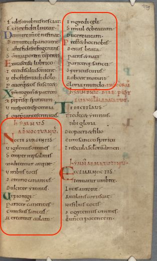 CourtneyVdM's tweet photo. Dabbled a bit with creating critical editions in TEI-XML. Focusing on a short Latin hymn we compared 3 witnesses and created a simple apparatus &amp; stemma (although the last one has some minor readability glitches) #PalaeographySchool23 https://t.co/OHf5cPIkgi