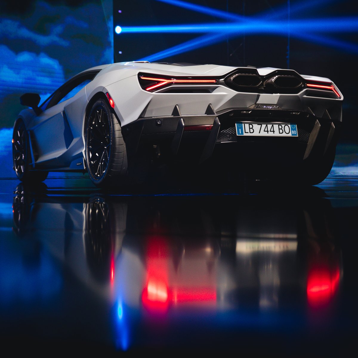 Lamborghini's tweet photo. The Lamborghini Revuelto made its debut in Thailand at the Queen Sirikit National Convention Center, in front of over 600 guests, thanks to Lamborghini Bangkok. This electrifying car is guaranteed to make you feel the power of electricity.

#Lamborghini