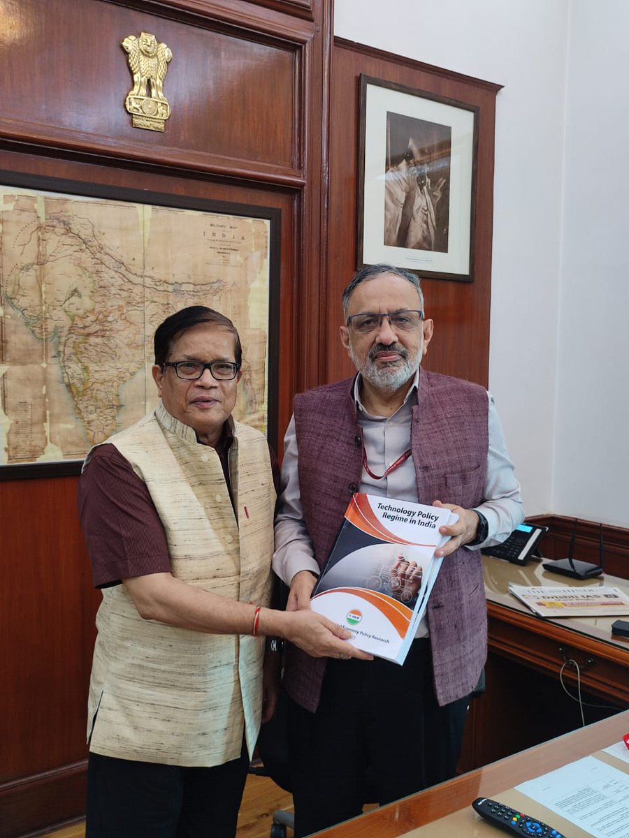 CDEPResearch's tweet image. Mr. Rajiv Gauba, Cabinet Secretary, Govt. of India, launched Thursday C-DEP&apos;s &quot;Compendium of #TechnologyPolicy Regime in India&quot;. #Compendium covers all digital technology-related policy guidelines, initiatives, and #regulations by Govt of India &amp;amp; 12 states.

#TechPolicy