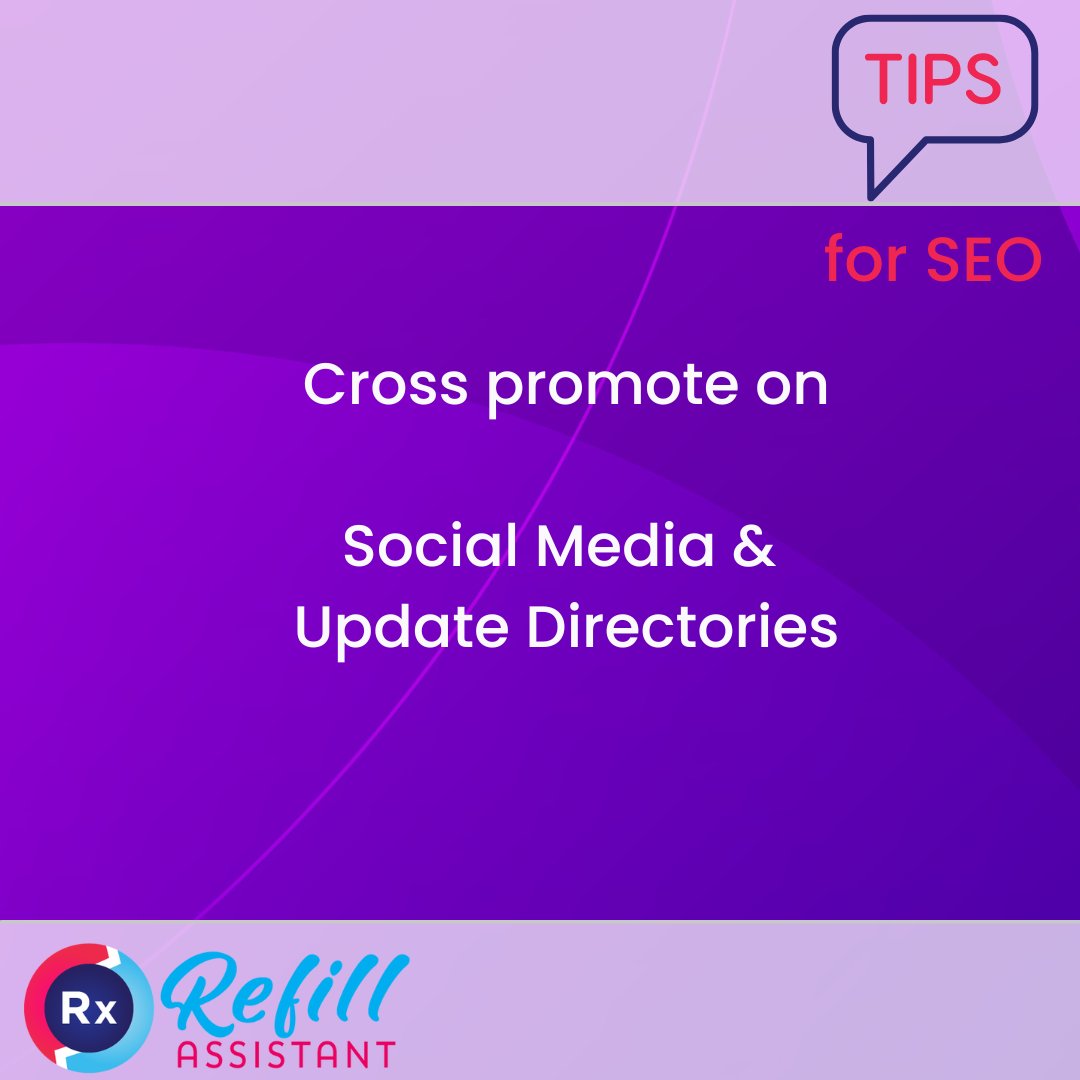 refillassistant's tweet photo. 🔎Another tip to help promote your website❗️

⏩ Dont forget to cross Promote on Social Media &amp; Update Directories!

For any questions send us a message or contact us via https://t.co/KupgmS6LOe

#seo #website #irishpharmacy #irishpharmacist #communitypharmacy #refillassistant https://t.co/CCRZFq3Rne