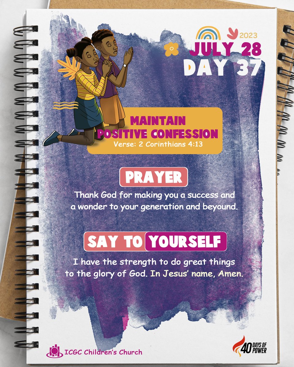 TriumphIcgc's tweet photo. DAY 37 #40DAYSOFPOWER #GW2023 #IGNITEYOUTHANDTEENS #CHILDRENSERVICE #WEAREICGC https://t.co/HVOQkdODJQ