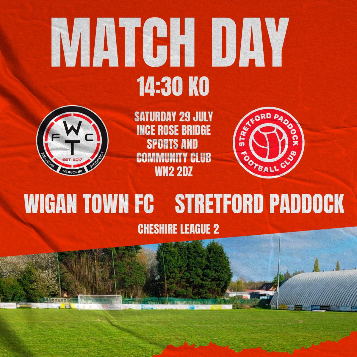WiganTownFC's tweet image. THE WAIT IS OVER !!! THE STAGE IS SET THE !! THE LADS ARE REARING TO GO. LETS DO THIS !!
First game in the @CheshireFL for @WiganTownFC vs @StretfordPaddck anyone looking for there weekend football fix get yourself down @IRBSCC @ab_bridge #groundhoppers #upthetown #footballsback