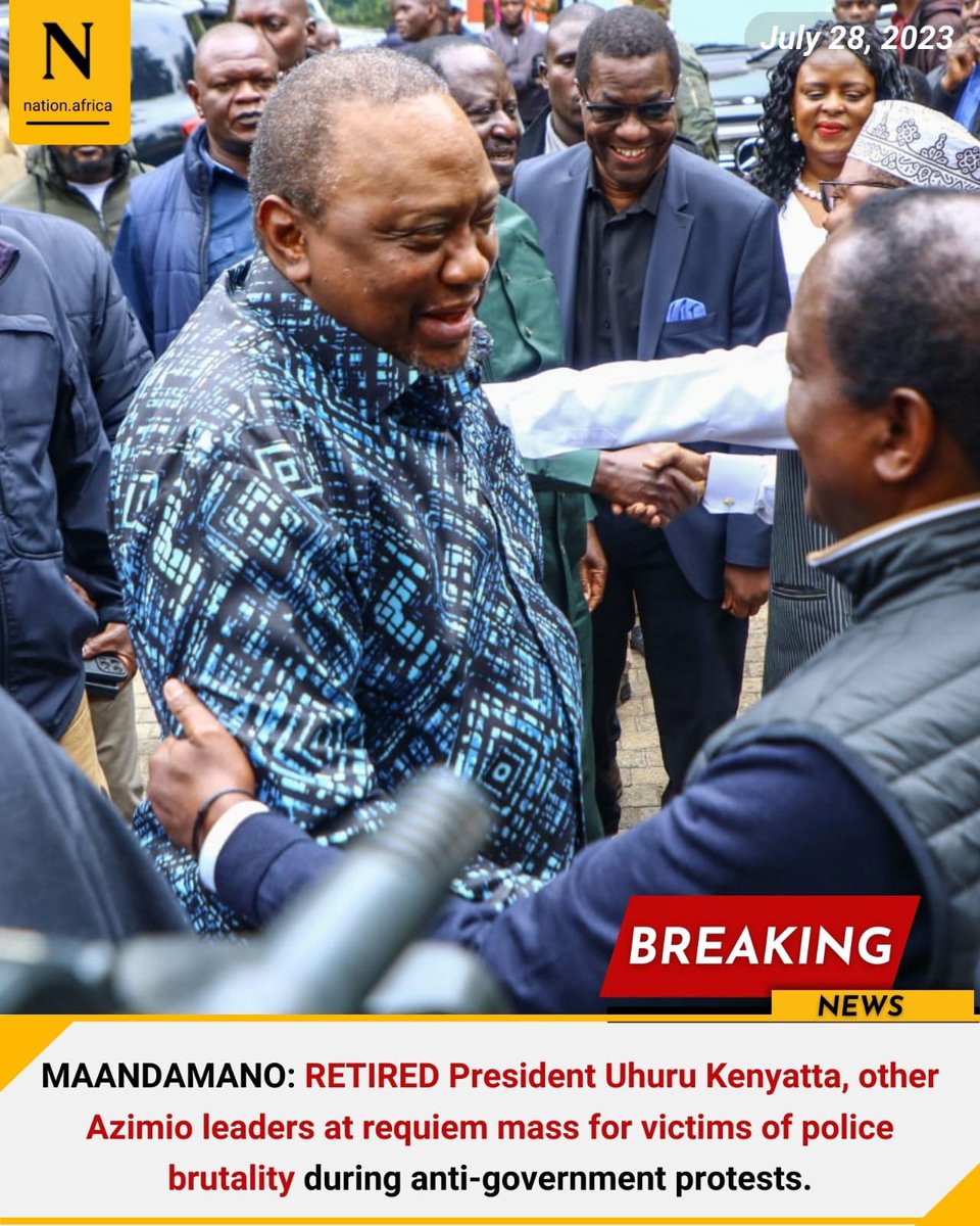 MAANDAMANO: RETIRED President Uhuru Kenyatta, other Azimio leaders at requiem mass for victims of police brutality during anti-government protests. nation.africa/kenya/videos/m…