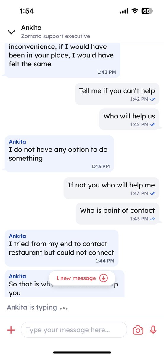 klteja's tweet photo. @zomato @zomatocare 

Can I know why do you have support team if they are not helping us with the issues 

You your support do not even help

Them what will @zomato help me? https://t.co/zHPbBa8Ggd