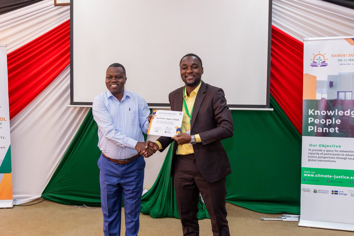 Summer_School1's tweet photo. A moment of pride &amp; accomplishment as certificates were awarded during the closing ceremony of @Summer_School1 Cohort III.Two weeks of intensive training have equipped participants to tackle climate issues head-on!
#NSSCJ3
#climatejusticeschool
@PACJA1
@KenyattaUni
@acsea_54 https://t.co/3tO0bDqSgf