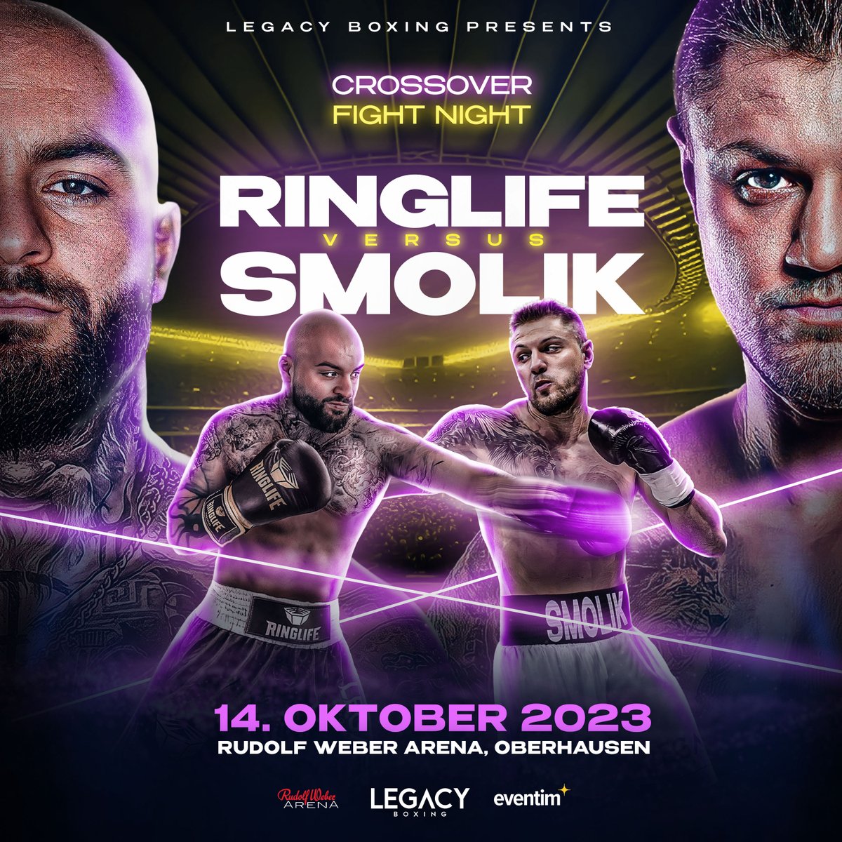 Das Warten hat ein Ende! RINGLIFE vs SMOLIK am 14. Oktober in der Rudolf Weber Arena in Oberhausen. Tickets ab nächster Woche unter eventim.de und an allen bekannten Vorverkaufsstellen. Weitere Informationen folgen in Kürze!

#RINGLIFEvsSMOLIK #LegacyBoxing