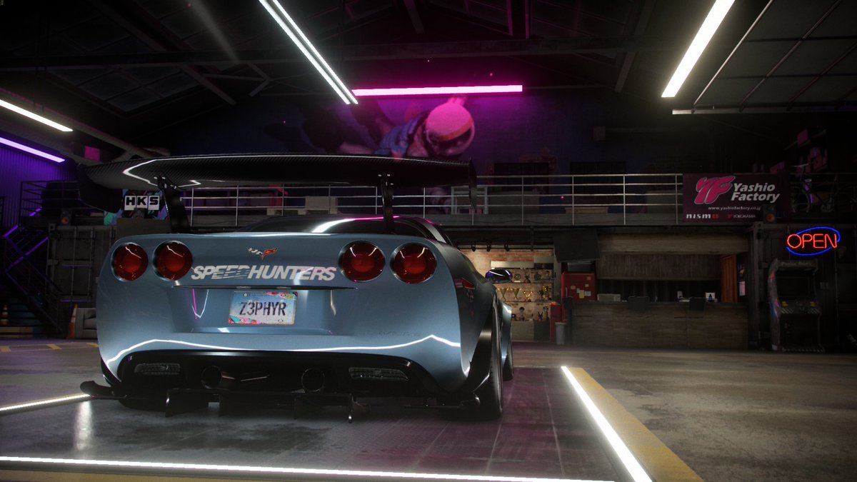 BackupZ3phyr's tweet photo. Chevrolet Corvette Z06 (C6) 2013 in the garage on night #NFSHeat #ProjectUNITE #Chevrolet #Speedhunters https://t.co/2er1zno7sW