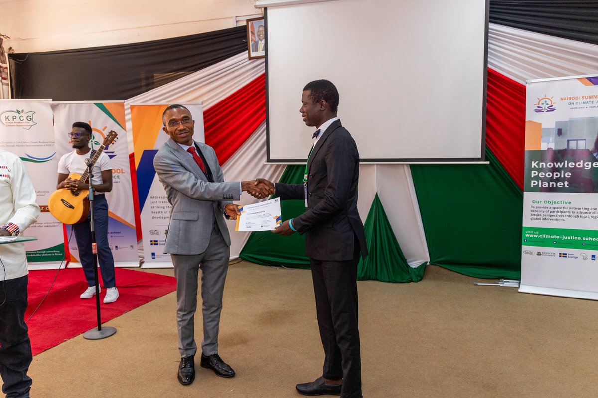 Summer_School1's tweet photo. Proud graduates of the @Summer_School1 Cohort III! The certificates are a symbol of our dedication to safeguarding the planet and advocating for climate justice. Let's make every action count!
#NSSCJ3
#climatejusticeschool
#AACJ
@KPCGKenya
@PACJA1 
@acsea_54 
@KenyattaUni 
@Sida https://t.co/f03SMjz6Ob