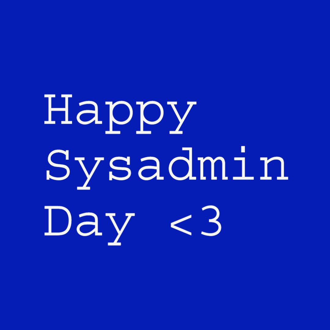 WAISCH_'s tweet photo. «Ich sage es dir seit Jahren: Lern doch selber programmieren!»

Auch wenn wir bei WAISCH viele #IT-Probleme selbst lösen können: Wenn alle Stricke reissen, zählen wir auf einen fast allmächtigen #Systemadministrator.

Happy #SysAdminDay! Danke für eure Geduld mit uns Noobs. https://t.co/mOGvX4RQVx