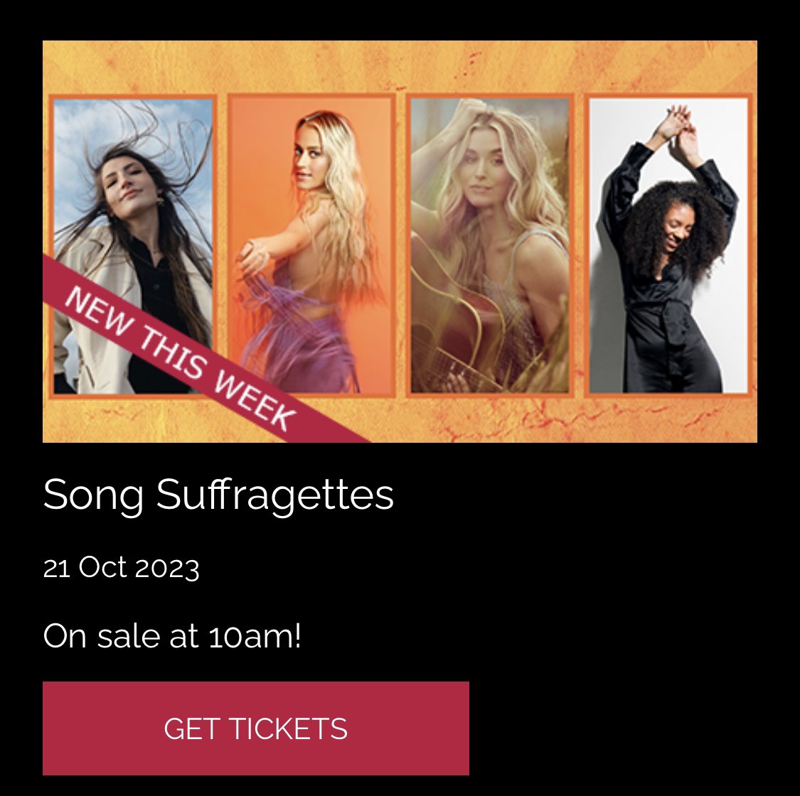 TheWildcaths's tweet photo. Tickets to see @imcathmcgrath at @Bushhallmusic  for #Songsuffragettes go on sale at 10am TODAY. https://t.co/SnlcCFrysB