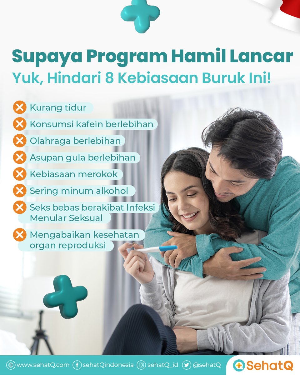 sehatq's tweet photo. Kamu dan pasangan sedang promil? Nah supaya promil tetap lancar, jangan lupa untuk menjaga kesehatan tubuh yaa! Ada beberapa pantangan yang wajib kamu dan pasangan hindari nih. 
Yuk, simak langsung 🥰

#Promil #TipsPromil #SehatQ https://t.co/ZYf3UI7CFw