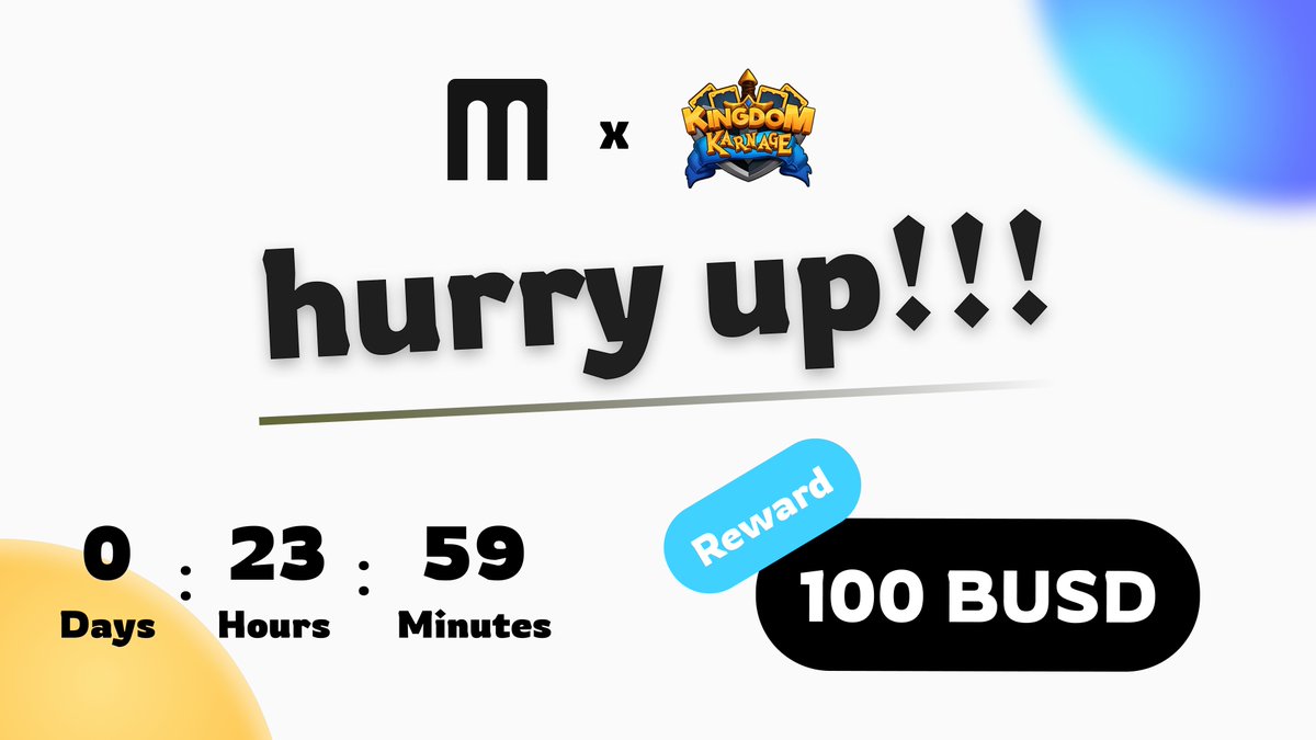 midle_official's tweet photo. 📢 Last chance to join the ‌@kingdom_karnage campaign!

⚡️Hurry up and complete the tasks before It's too late. Time is ticking! 

Don't miss out on this fantastic opportunity to earn incredible rewards. 🏆💰

Join now and start earning on https://t.co/Xx000Q4HWQ! ✨ https://t.co/rnCiAah0c0