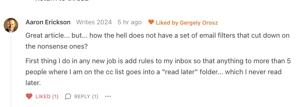 GergelyOrosz's tweet photo. How did I not realize you can create email filters based on number of recipients on an email? What a smart hack. Thanks @AaronErickson https://t.co/CercdY5YNC