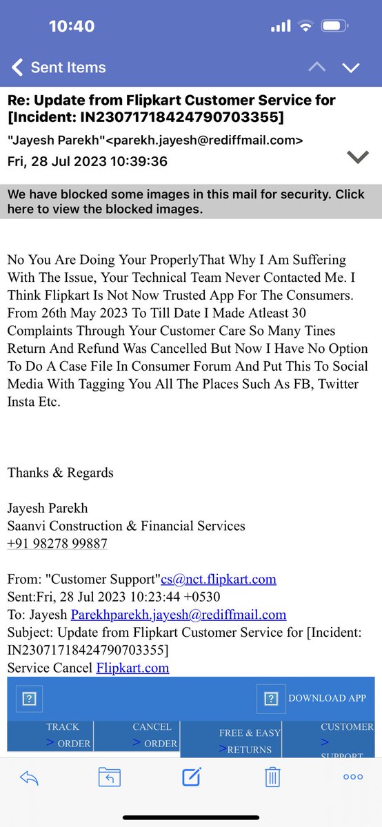saanvi05's tweet photo. @flipkartsupport Dear @jagograhakjago Sir I Am Really Mentally Harassed By Flipkart From Last 2 Month They Did A Wrong Delivery And Canceling Refund From Last 2 Mnth Pls Do The Need Full Screen Shots Are Attached https://t.co/Kaeb2WyieZ