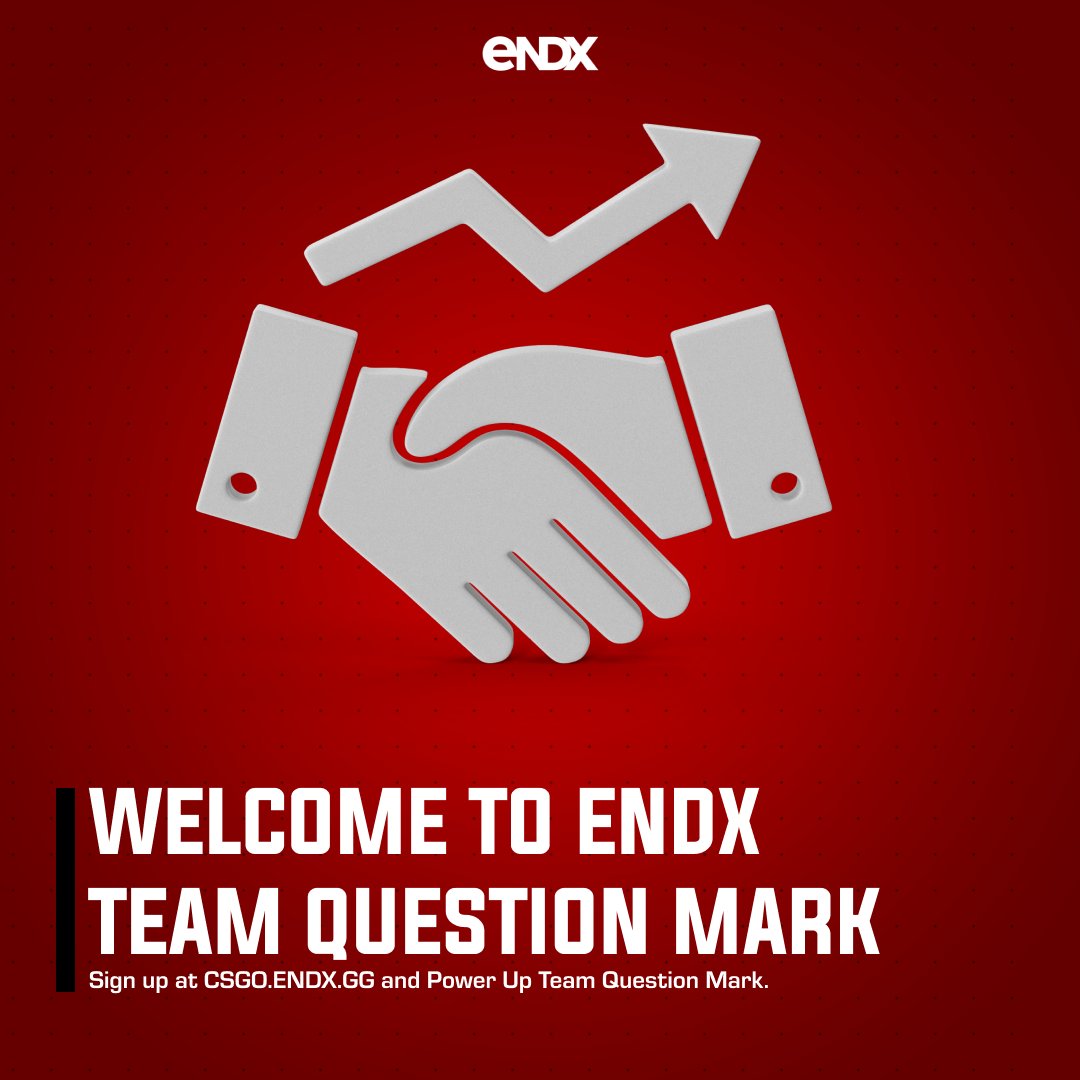 endx_gg's tweet photo. NEW TEAM ANNOUNCEMENT⁉️

We are happy to be partnering with 'Question Mark' we are excited to be supporting their journey! They are a team of hot prospects going into CS2, currently ranked #64 in the world! 🔥

Join https://t.co/PPm59TKvD2 today and invest in their futures! 🚀 https://t.co/9za5ZYPS1h