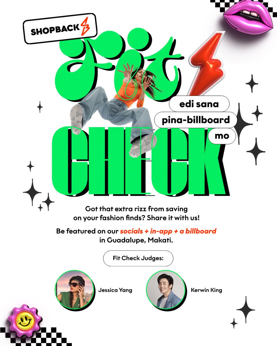 shopbackph's tweet photo. Be featured on our socials, in-app, plus a billboard in Makati when you share your #ShopBackFitCheck!
Show us that this is your world... and all of us are just living in it! ✨🦋
#ForTheWins #OOTD #FitCheck https://t.co/P0aPpNHVm9