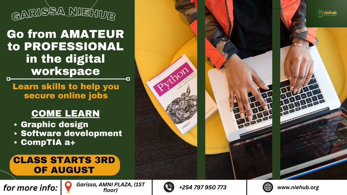 NIEhub's tweet photo. AUGUST INTAKE OPEN!
Interested to join the online job work force and make it your full time or side hustle; but lost on where to start? This classes are specifically tailored for you. click the link to apply for the august intake https://t.co/B6UE0dbTsp https://t.co/sVKaNsTCUY