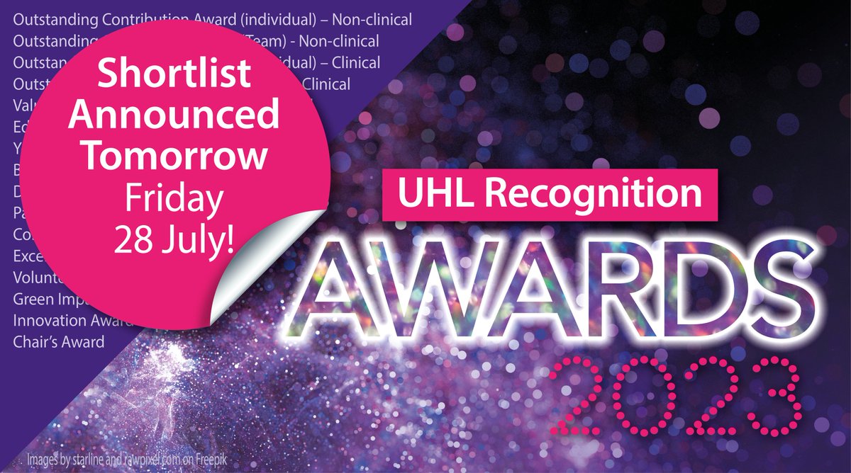 The Shortlist Announced Today at Friday Focus - make sure you tune in to see if it is you that has been shortlisted 🥳🥳

#uhlrecognitionawards #leicesterhospitals