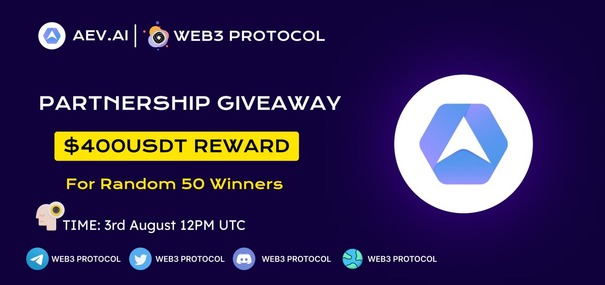 🎉Web3 Protocol X Ave.ai $400 USDT giveaway

🏆Prize Pool:- $400 USDT Reward
 To Enter:- 
✔️Follow <a href="/Web3_Protocol/">Web3 Protocol</a> &amp; <a href="/aveaiofficial/">Ave.ai</a>
✔️Like and RT 3 friends 
✔️Fill form :- tinyurl.com/2523tpek

 #Airdrop #Giveaway #Giveaways #aveaiofficial