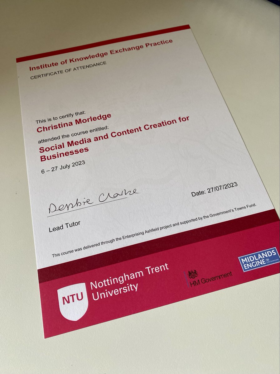 Great way to end the week🥳 

Really enjoyed the course run by @NTUshortcourses 
Excellently presented by the wonderful @debbiedooodah 👩‍🏫 Lot's learnt 🤯

#ntushortcourses #socialmedia #midlandsengine