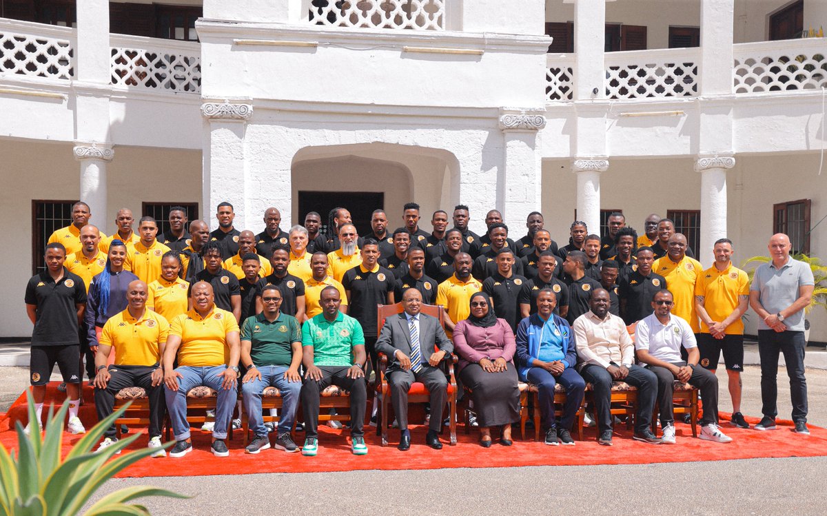 KaizerChiefs's tweet photo. Thank you Yanga! 

We want to extend a special thank you to The President of Young Africans SC Hersi Ally Said, for extending the invitation last week to meet the President of the Revolutionary Government of Zanzibar, Dr. Hussein Mwinyi and Mama Fatma Karume, the mother of our nation, as she was the wife of the First President of Zanzibar, the late Abeid Aman Karume, who served as the First President of Zanzibar.

Amakhosi would also like to express our appreciation to the Young Africans SC fans supporters and fans who cheered us on during the matches. Your enthusiasm added an extra layer of excitement to the whole event, making it an unforgettable experience for everyone involved.

ASANTE Tanzania🇹🇿

#Amakhosi4Life