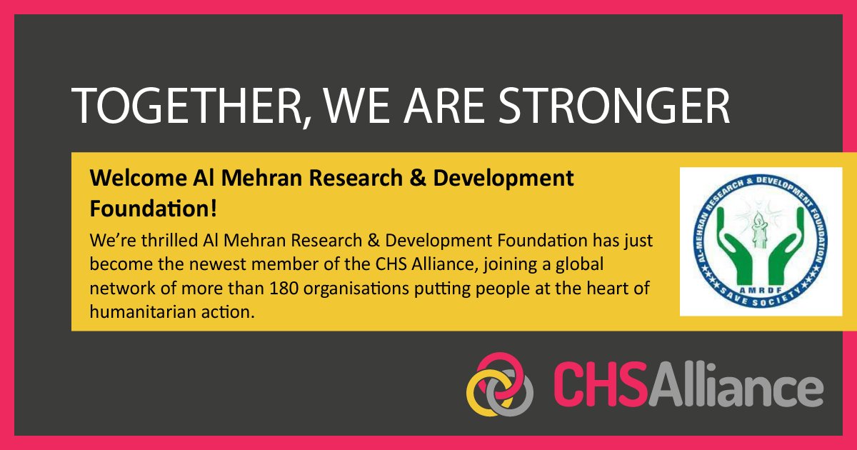 CHS_Alliance's tweet image. We&apos;re delighted to announce @muhabatmangrio as a new member.

Here&apos;s why they joined: &quot;@CHS_Alliance was the need of the hour - we wanted to enhance the #quality and #accountability of the relief we provide to vulnerable people according to the #CoreHumanitarianStandard #CHS.&quot;