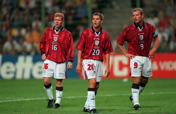 Paul Scholes, Michael Owen and Alan Shearer, 1998.