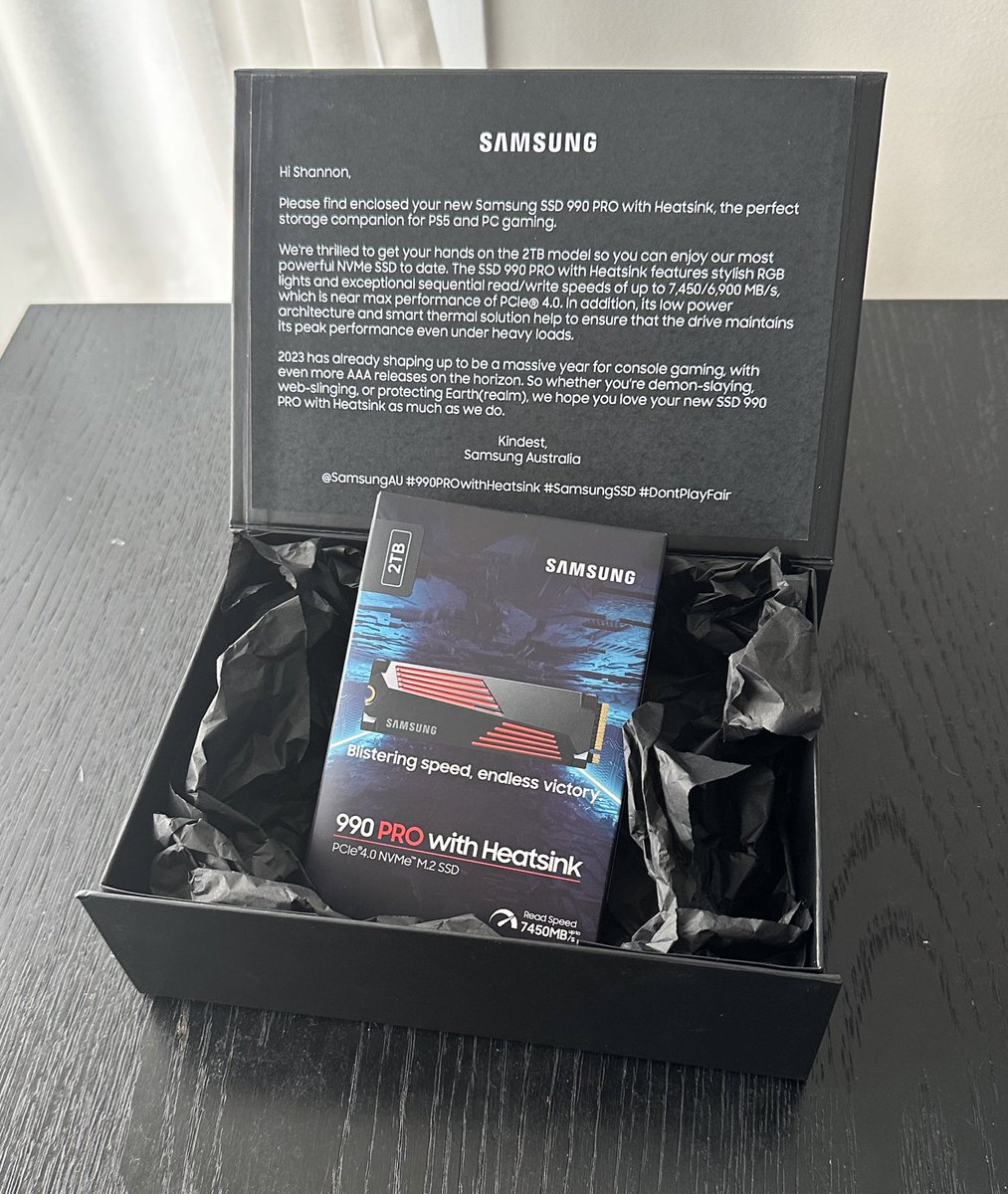 A big thanks to @samsungau for sending over the new 990 PRO SSD with Heatsink! The perfect speed boost for PS5 🔥

#990PROwithHeatsink #SamsungSSD