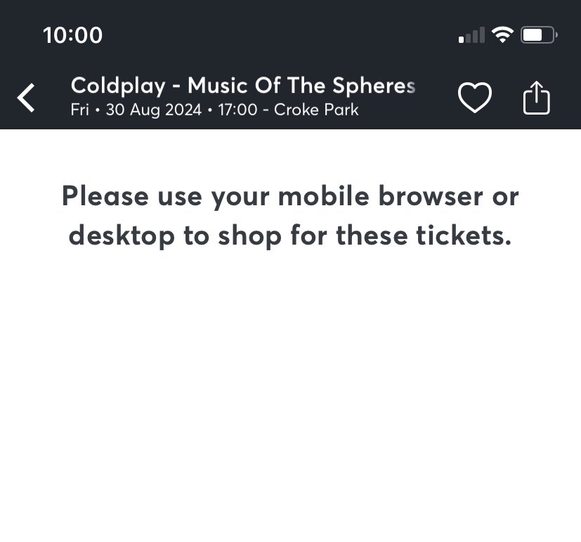 BinchyRider's tweet photo. Fuck saaaaaake @TicketmasterIre https://t.co/APhVk2Bv8f
