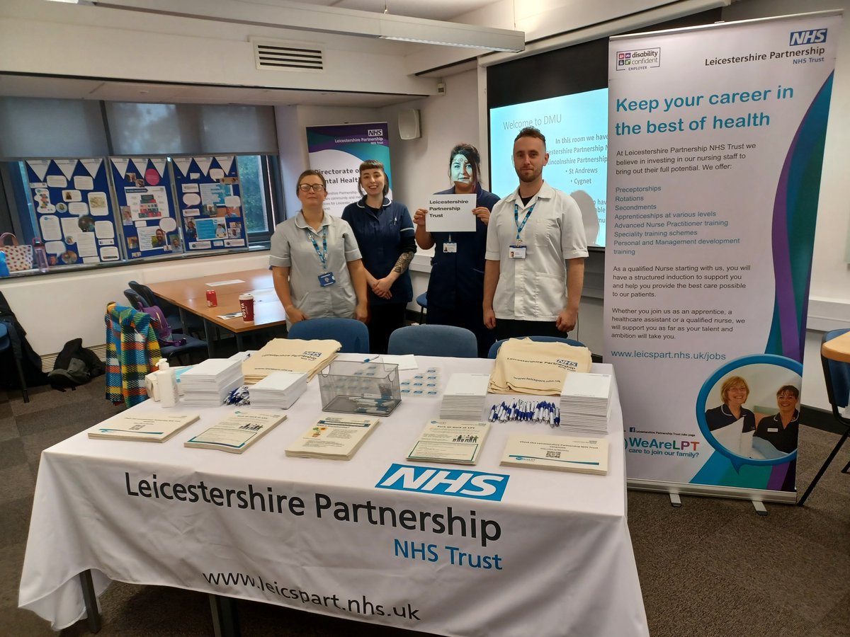 📢 Today we're at <a href="/dmuleicester/">dmuleicester</a>  today talking to student nurses about career opportunities at LPT.

Joining us means you'll get:
✅ Free parking
✅ Flexible working options
✅ A wide range of health and wellbeing offers

#recruitment #nursingjobs #nursing #hiring