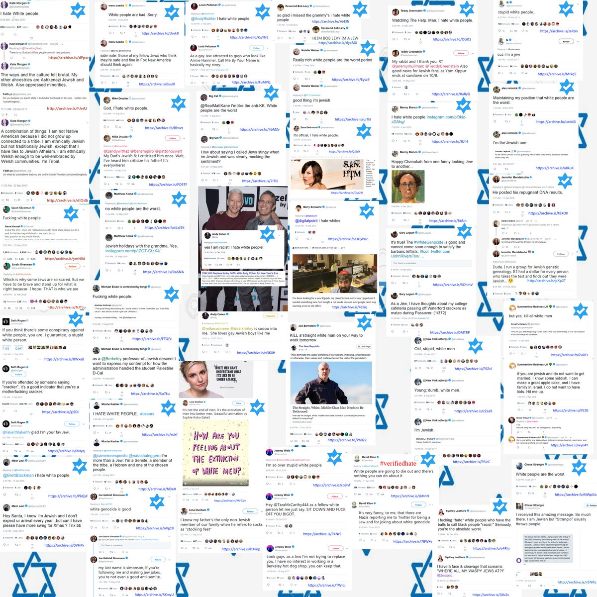 AntiWhiteWatch1's tweet photo. Seeing a lot of "conservative" gatekeeping accounts purposefully trying to obfuscate what it means to be White/#ETHNICEUROPEAN, using it as a camouflage for their community when politically expedient. That isn't exactly new, but the push back is reaching new highs with #HesJewish trending in the US.
