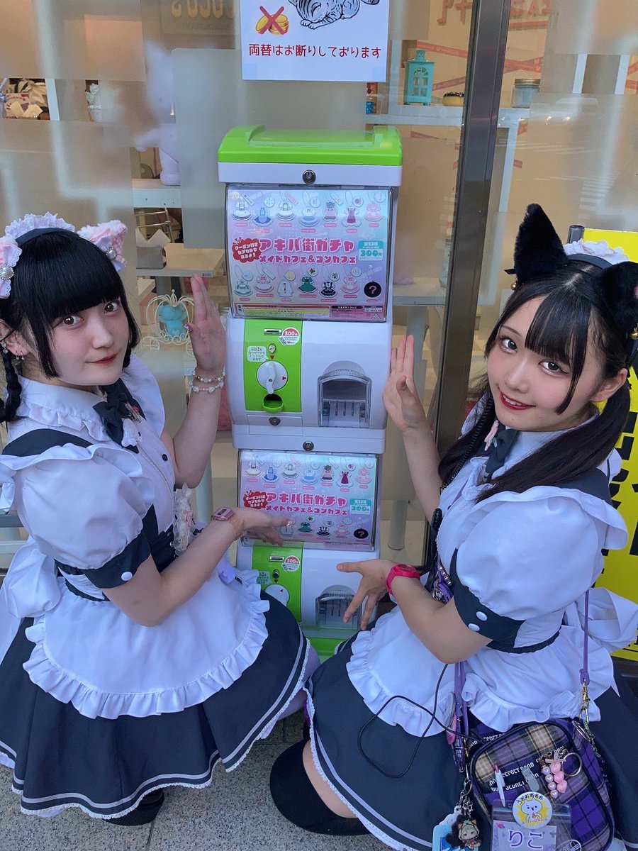 本日からアキバ絶対領域🍓のお店前に登場してるにゃん❕ みんな回す