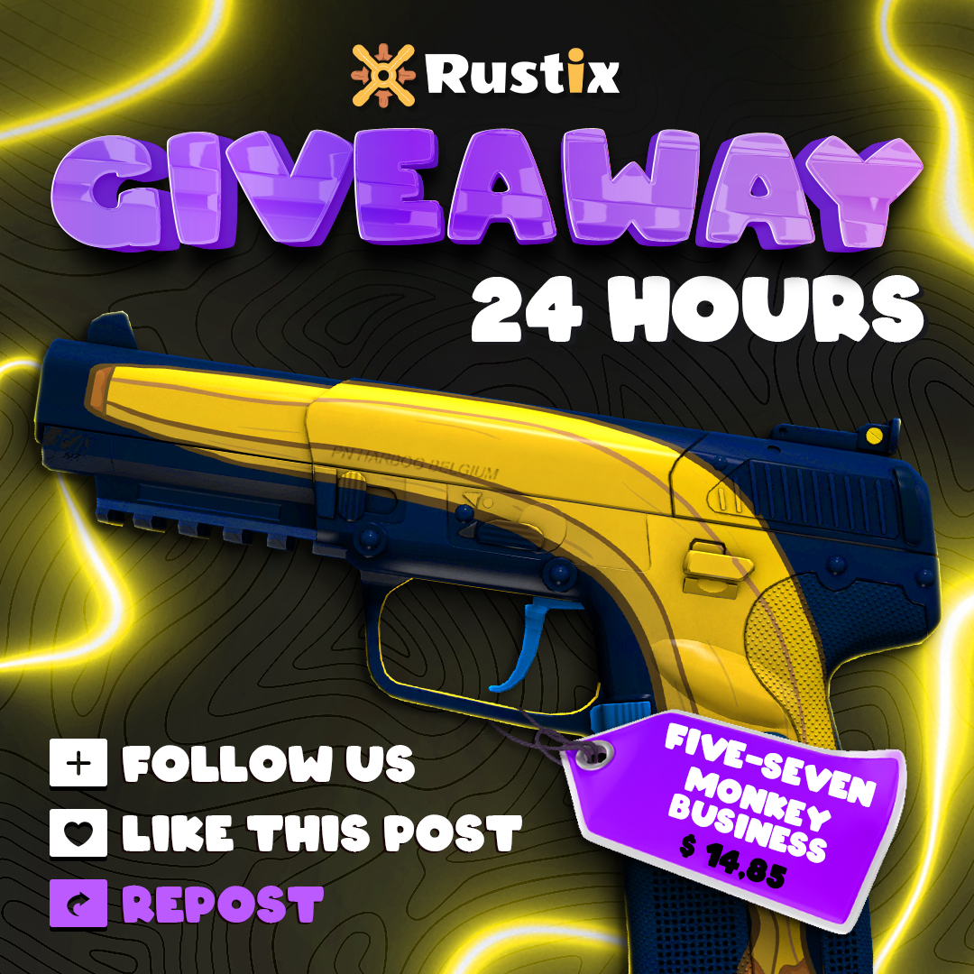 openstarsgg's tweet photo. $14.85 GIVEAWAY 🚀
FIVE-SEVEN | MONKEY BUSINESS

Join our giveaway now!

What needs to be done:
👍 Follow @rustix_io
❤️ Like this tweet
🔁 RT this tweet📷

🏆 The winner will be drawn in 24 hours, good luck! https://t.co/G0V1ZAyH6E