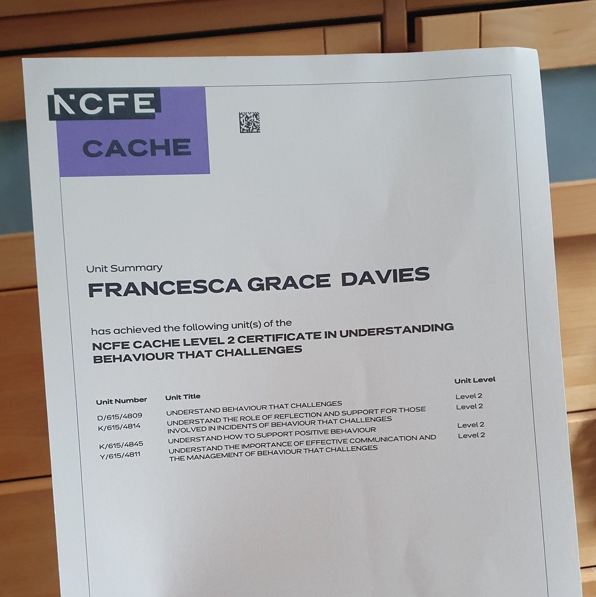 TeachWithFran's tweet image. Yay, I have now achieved my level 2 certificate in 'Understanding Behaviour that Challenges'. I definitely can recommend the learning curve group! #LearningWithLCG