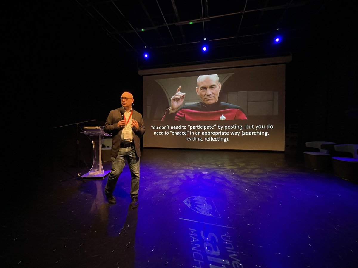 Rob <a href="/Kozinets/">Robert V. Kozinets</a> on day 3 #netncon23 workshop tells us, You can but don’t need to ‘participate’ by posting but you do need to engage in an appropriate way (searching, reading, reflecting) <a href="/netnocon/">Netnocon</a>