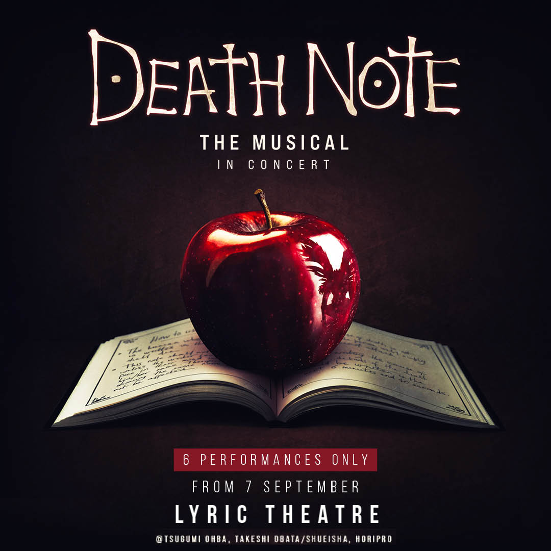 DeathNoteLDN's tweet photo. BREAKING NEWS! Following our performances at The @LondonPalladium, #DeathNoteUK will transfer to @NimaxTheatres' Lyric Theatre for a limited run, from 7th September 🤩

Tickets go on sale today at 12 pm, with pre-sale access to our mailing list at 11 am 🎟 https://t.co/bNXRZPqQGM