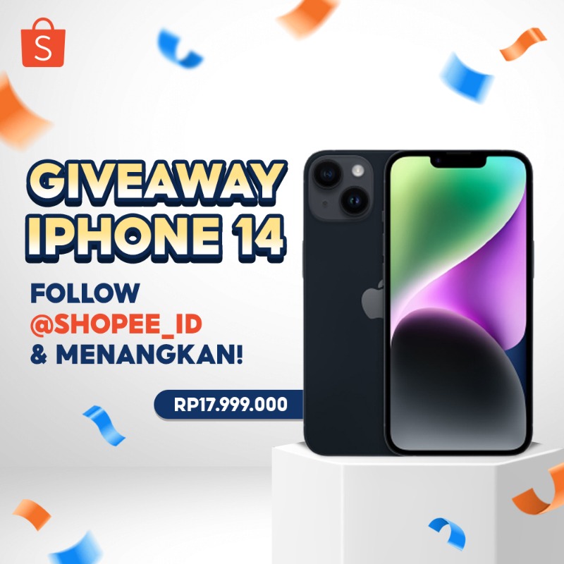 ShopeeID's tweet photo. ✨ DAPATKAN IPHONE 14 GRATIS ✨

Langsung aja FOLLOW Instagram SHOPEEID. Klik banner di bawah buat ikutan giveaway spesialnya!

REPLY "DONE" kalau kamu udah ikutan ya! #ShopeeID