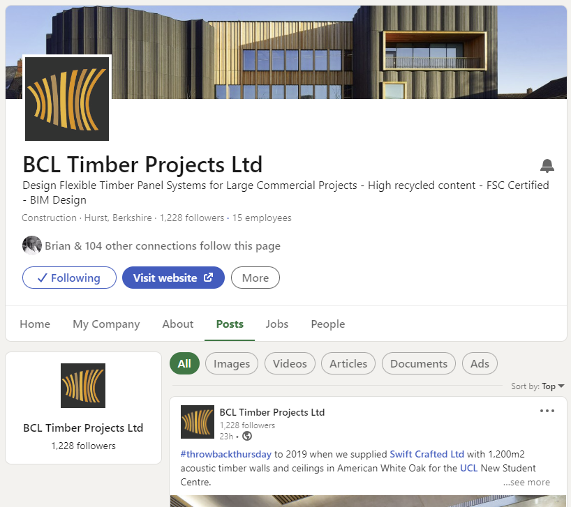 BCLTimber's tweet photo. If you're not already following us on @LinkedIn - you should be! https://t.co/HpgOZyjF2e