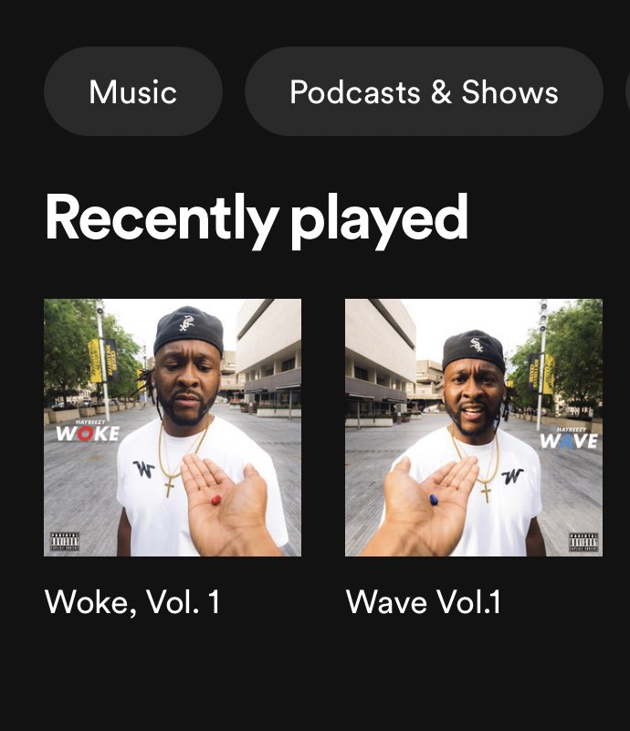 Woke Vol.1 &amp; Wave Vol.1 OUT NOW on all streaming platforms , which pill would you take? 💊🌊

open.spotify.com/album/0T3c9bjU…