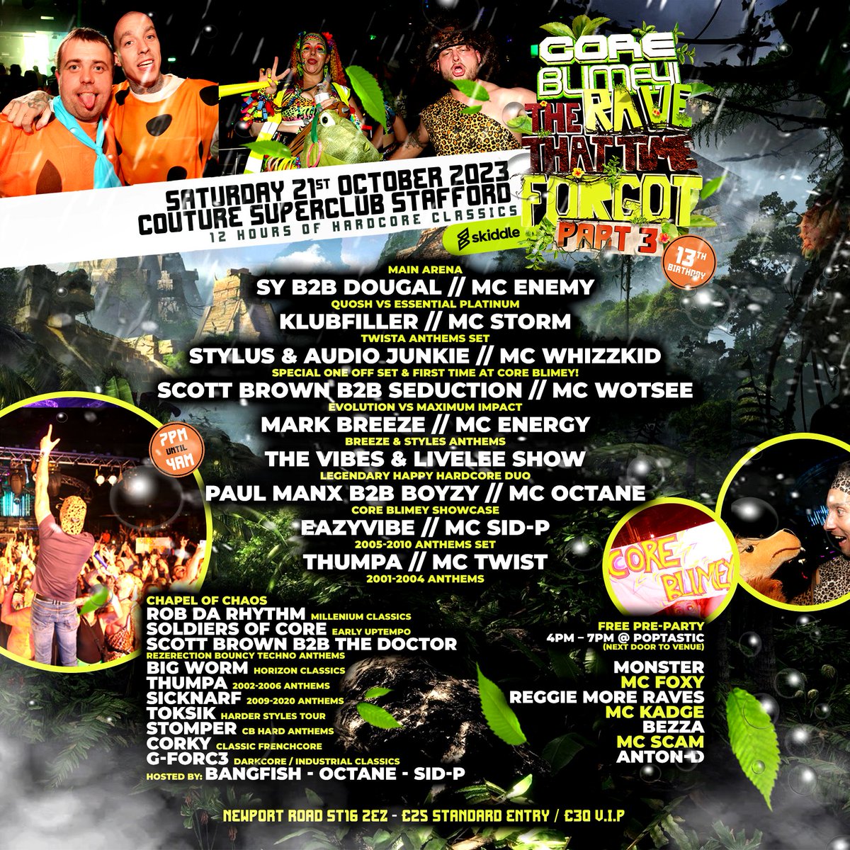 CoreBlimeyHQ's tweet photo. Core Blimey 13th Birthday!! Oct 21st - Couture Superclub - Stafford. BE THERE!! Tickets >> and retweets:
https://t.co/HCpXLpHf5P https://t.co/5SxvjZvF1P
